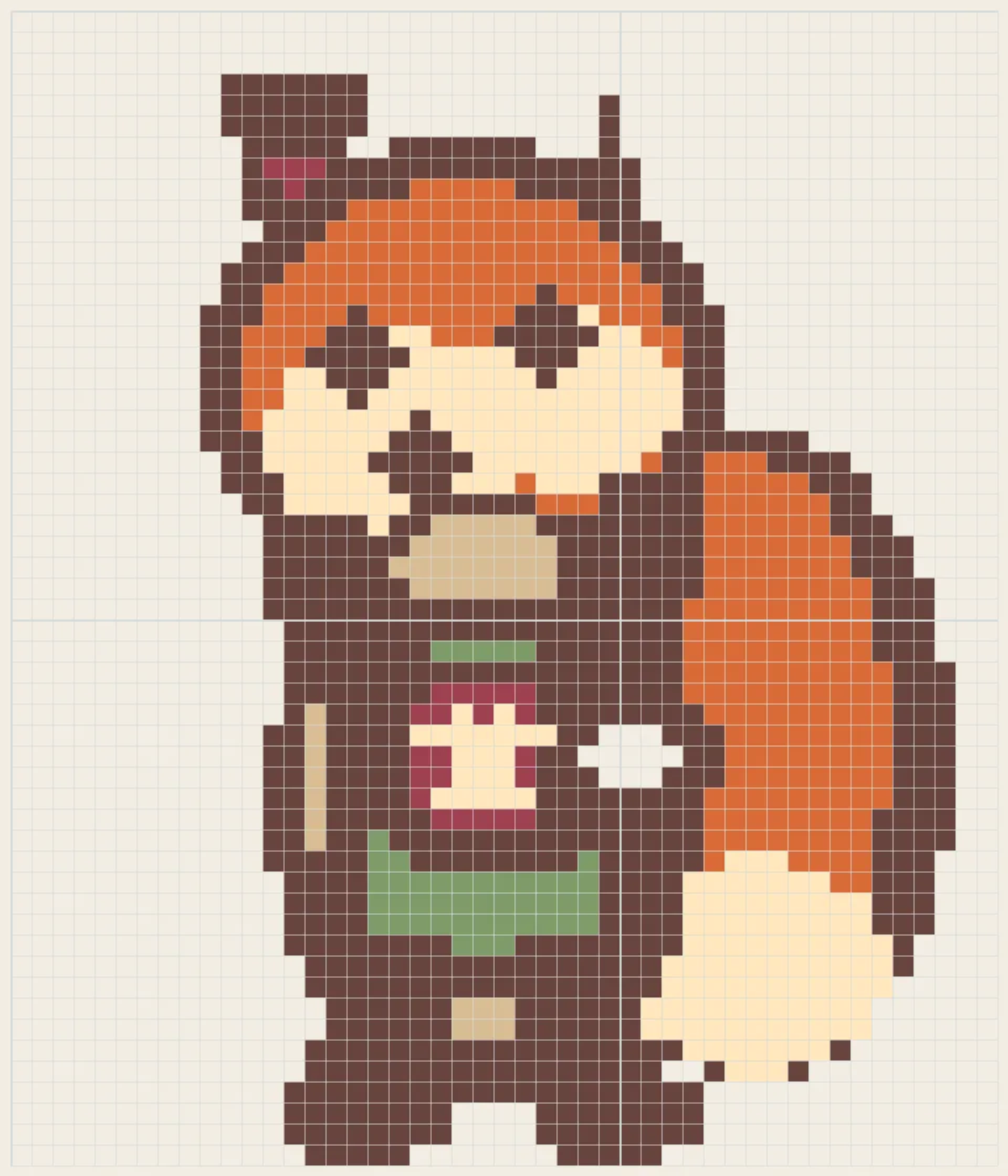 Fox barista perler bead pattern
