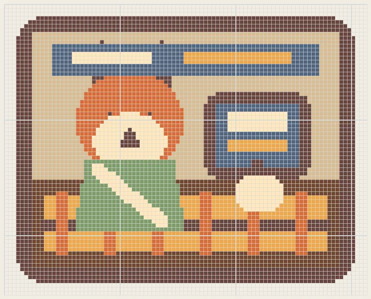 Fox cafe counter perler bead pattern