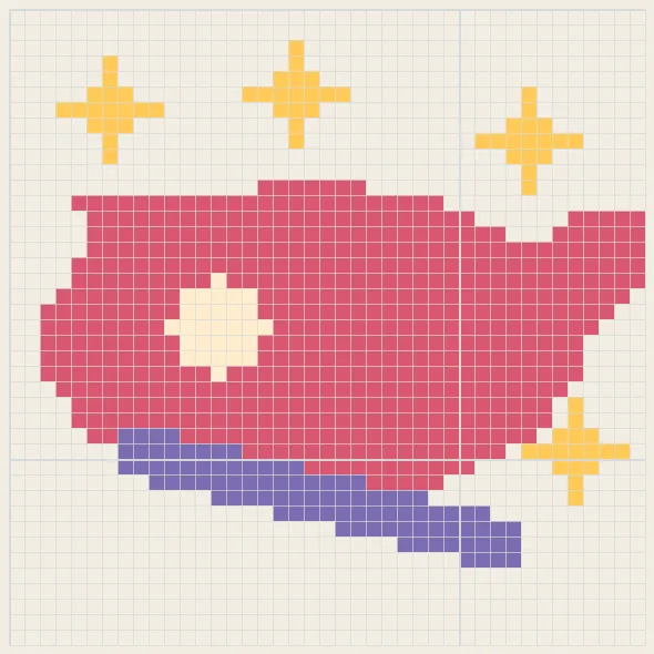 Galaxy whale perler bead pattern