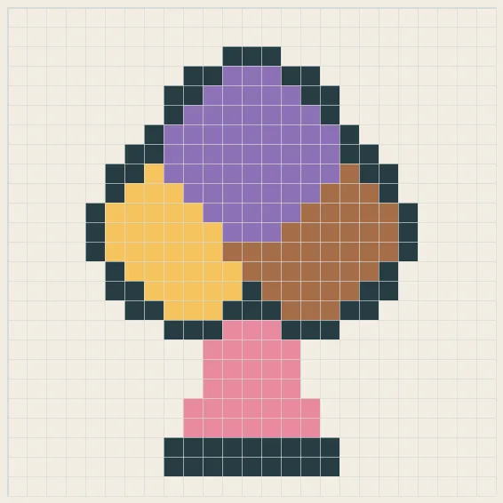 Gelato cone perler bead pattern
