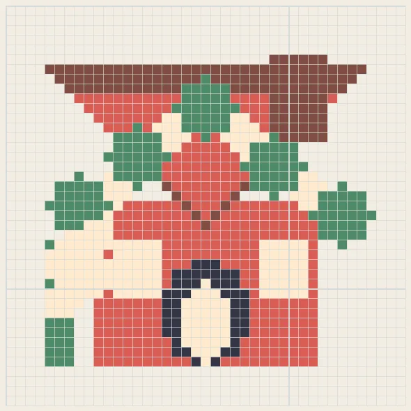 Gingerbread house perler bead pattern