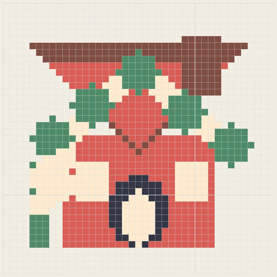 Gingerbread house perler bead pattern