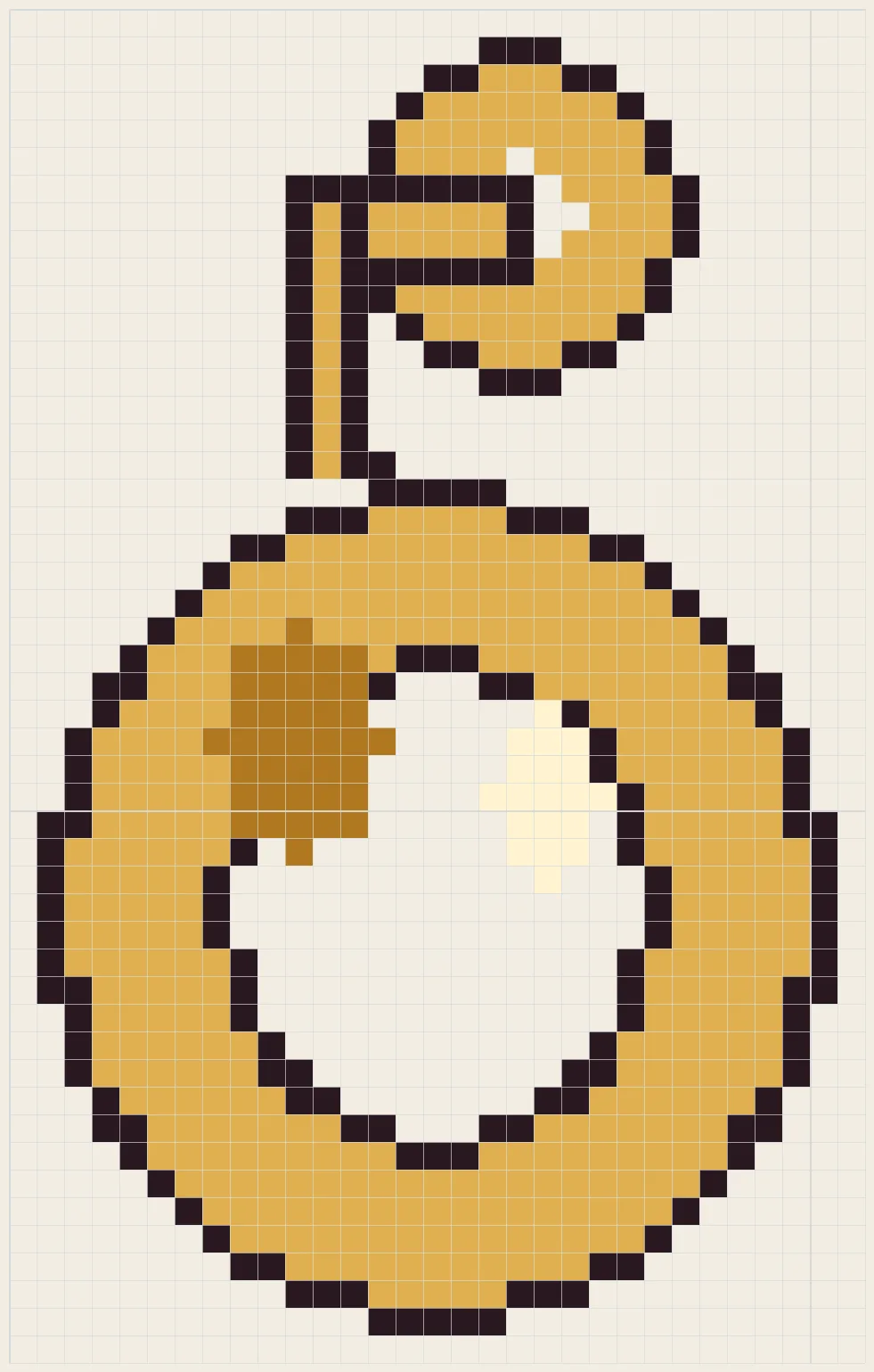 Gold hoop earring perler bead pattern