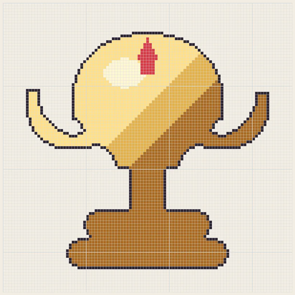 Gold trophy perler bead pattern