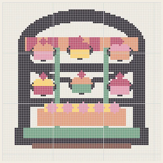 Grand patisserie window perler bead pattern