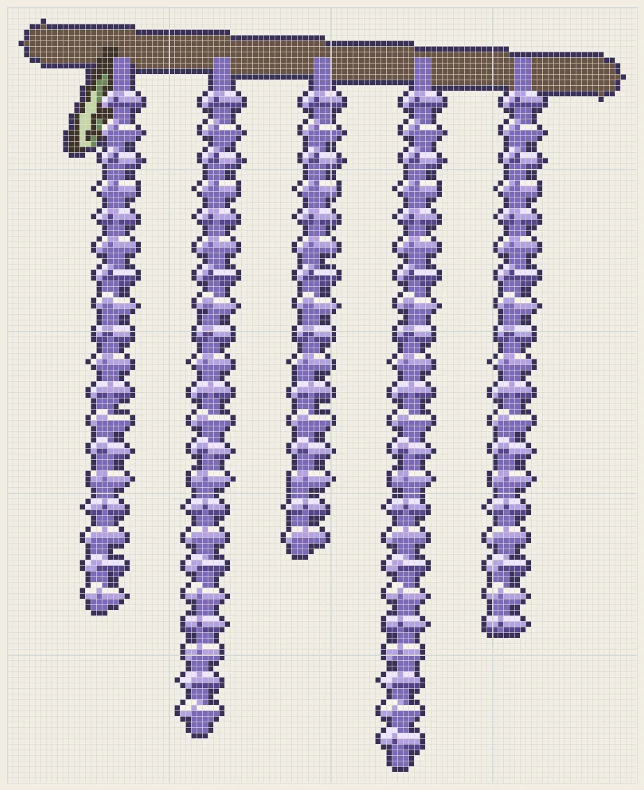 Hanging wisteria perler bead pattern