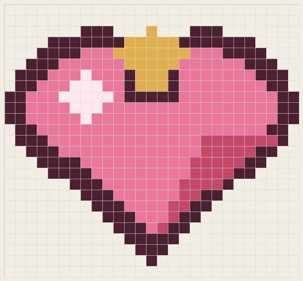 Heart compact perler bead pattern