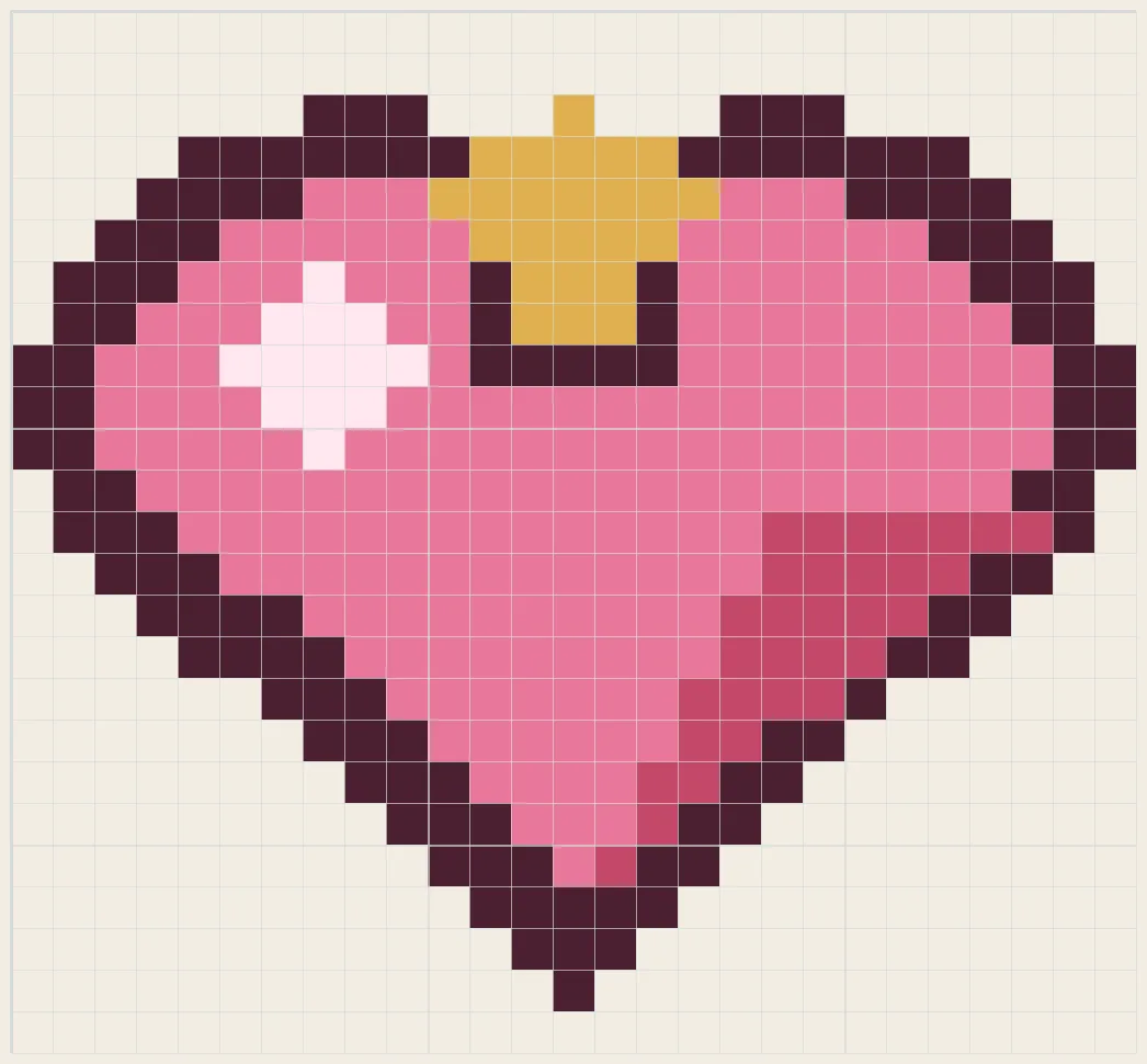 Heart compact perler bead pattern