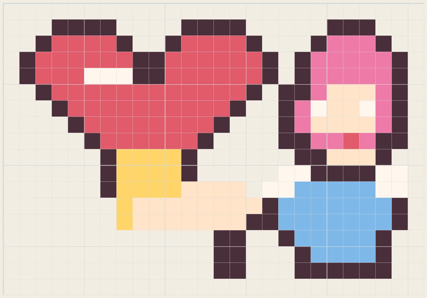 Heart lollipop girl perler bead pattern