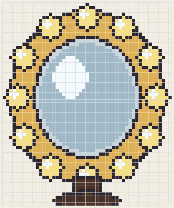 Hollywood vanity mirror perler bead pattern