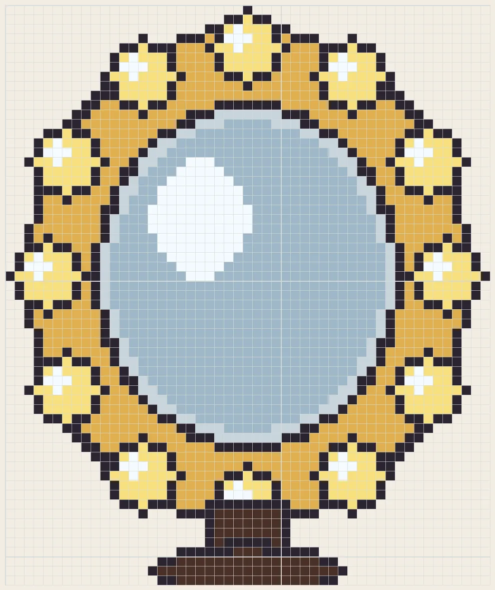 電球メイクミラーのアイロンビーズ図案