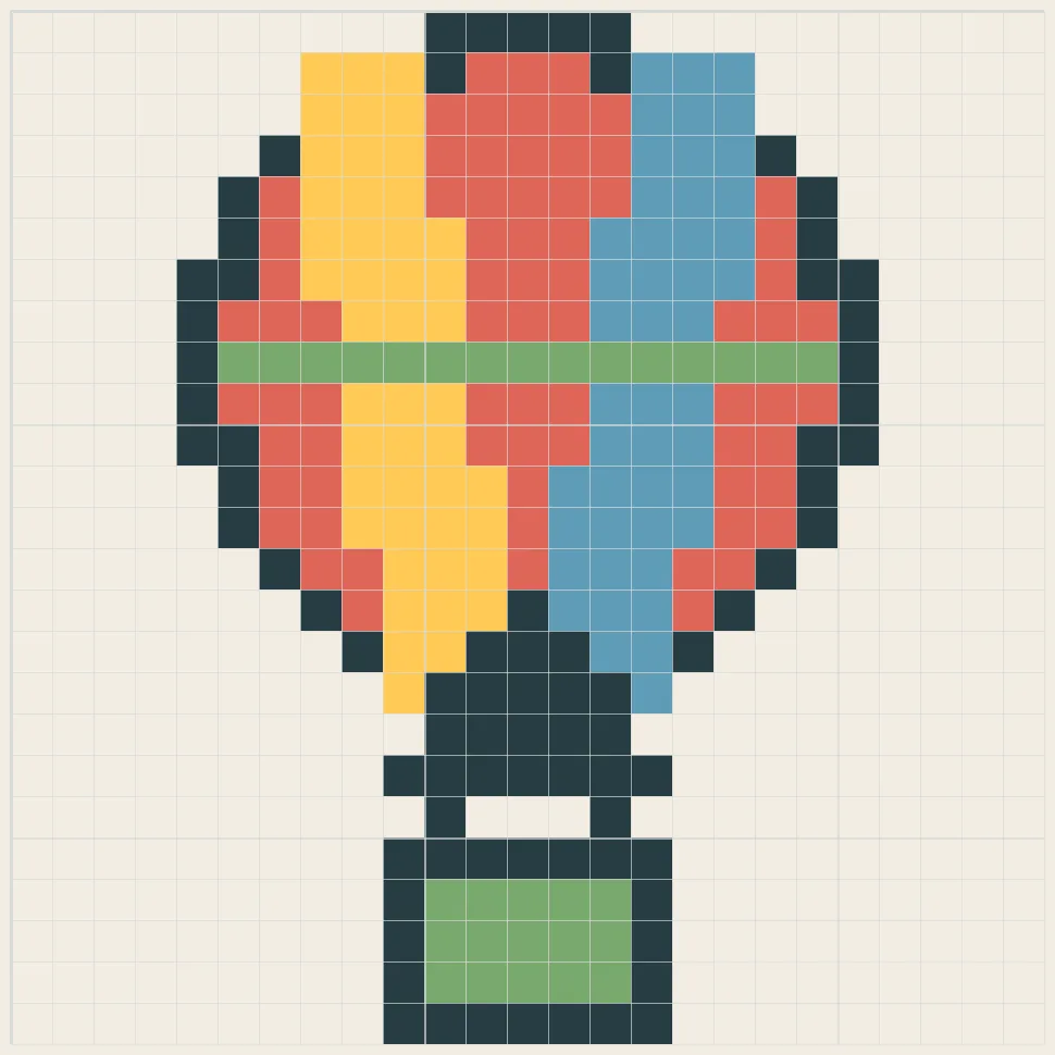 Hot-air balloon perler bead pattern