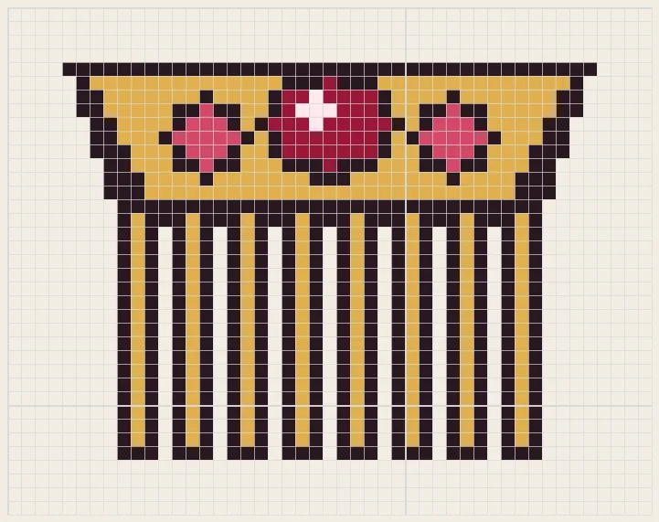 Jeweled hair comb perler bead pattern