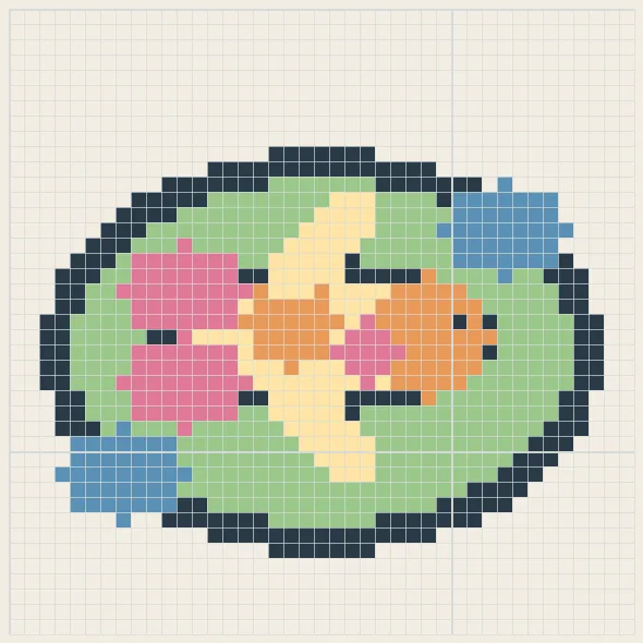 Koi pond perler bead pattern