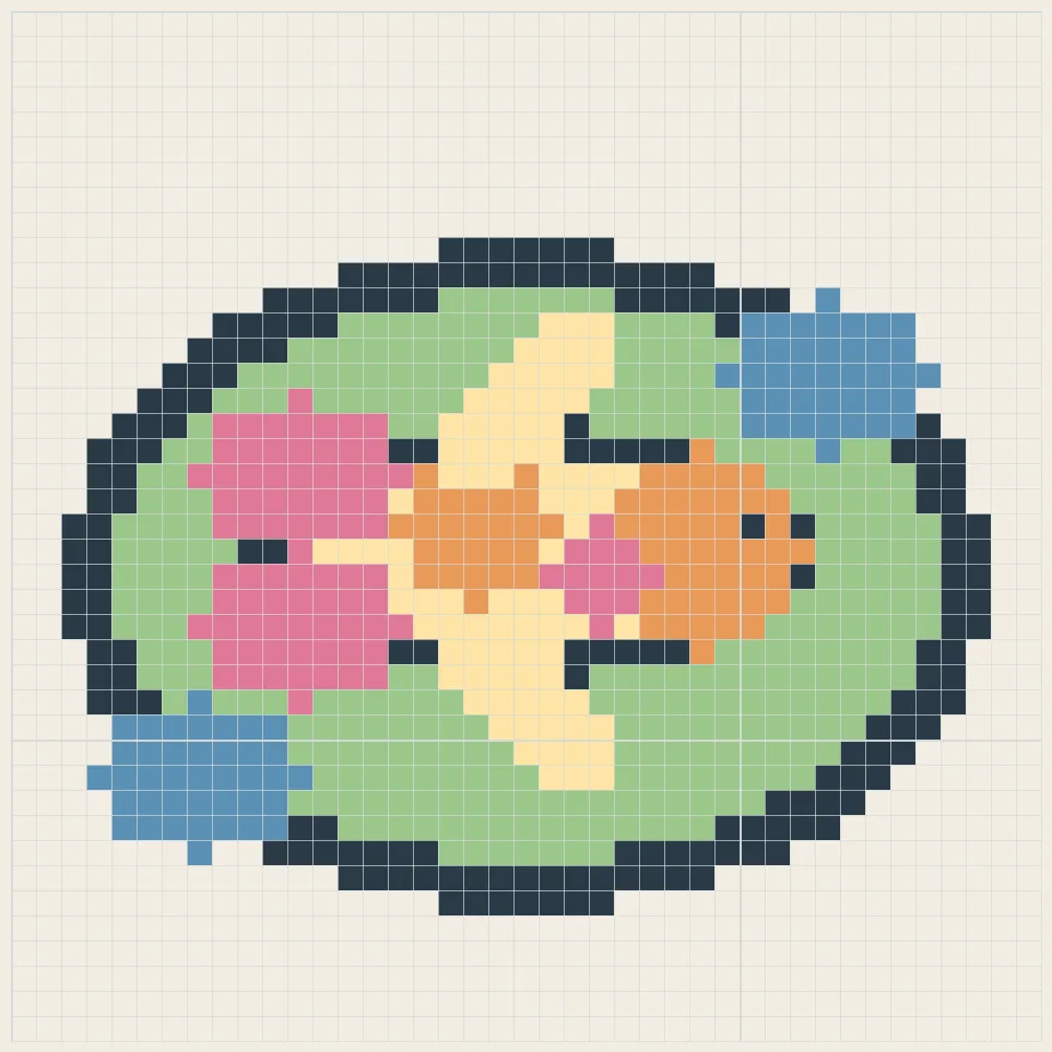 Koi pond perler bead pattern