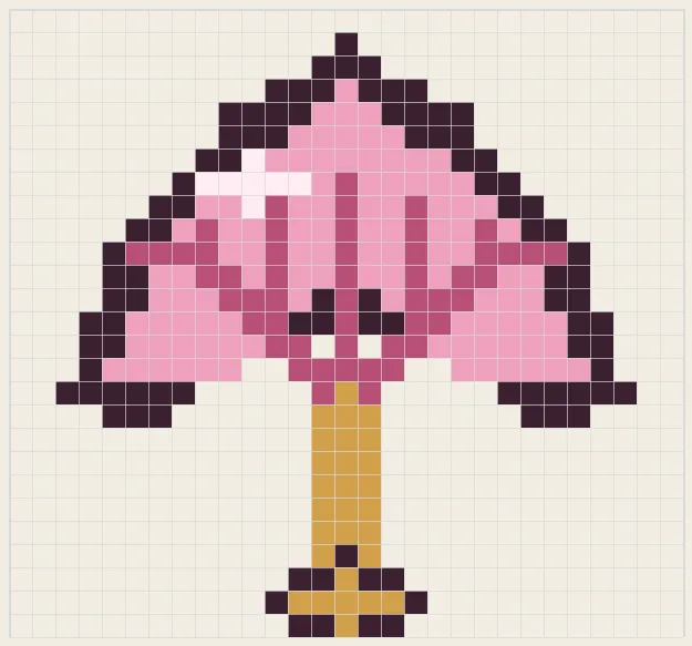 Lace hand fan perler bead pattern