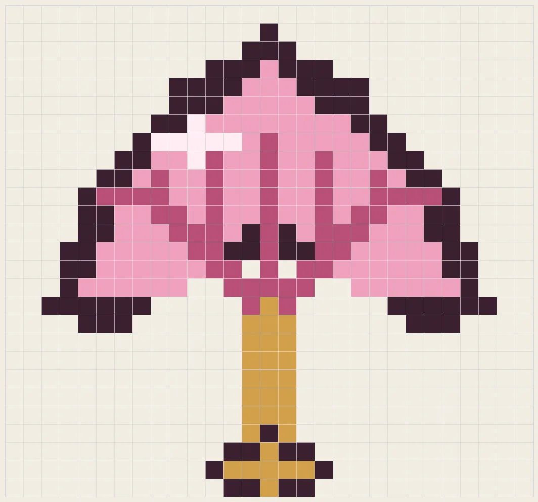 Lace hand fan perler bead pattern