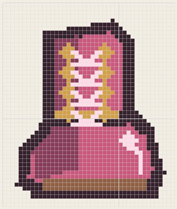 Lace-up ankle boot perler bead pattern