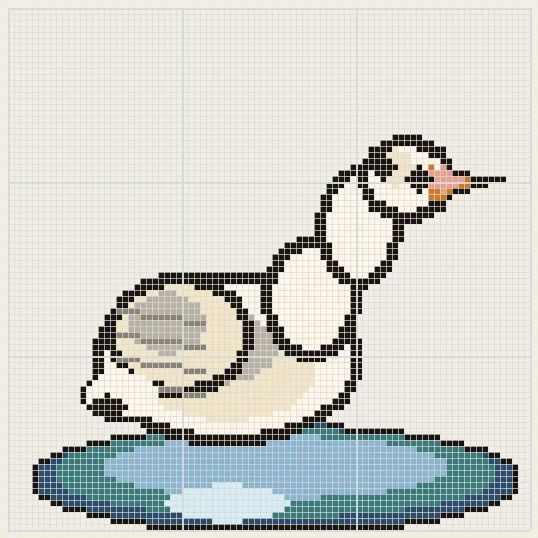 Lake swan perler bead pattern