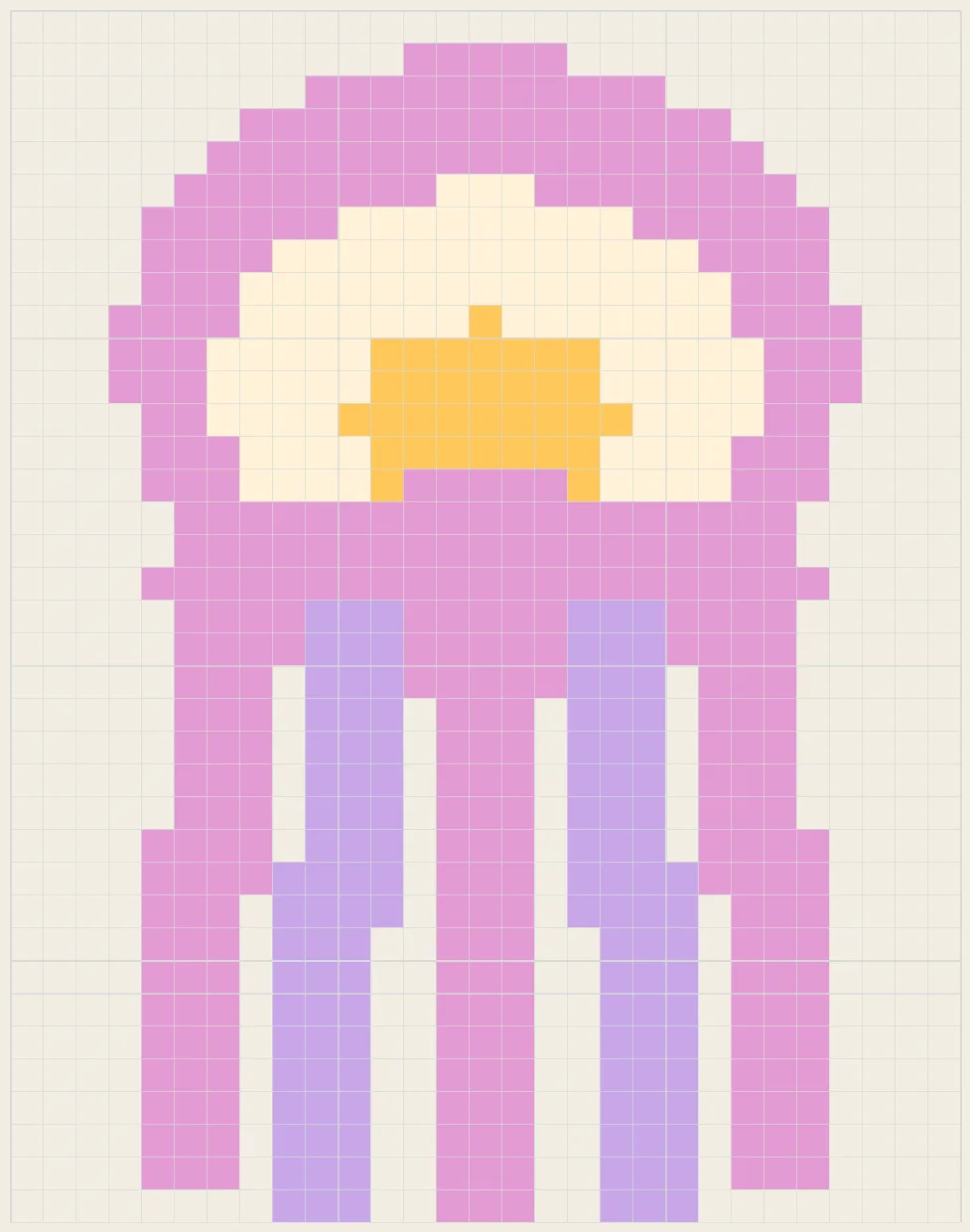Lantern jellyfish perler bead pattern