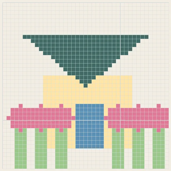 Lavender cottage perler bead pattern