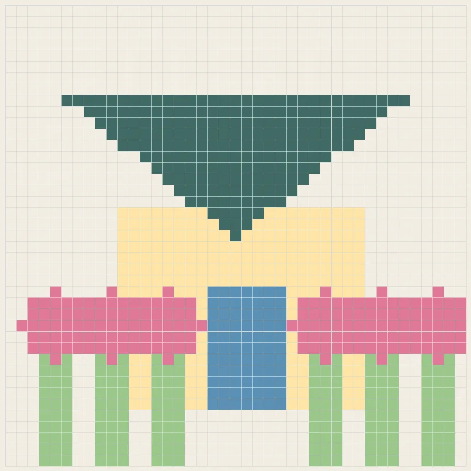 Lavender cottage perler bead pattern