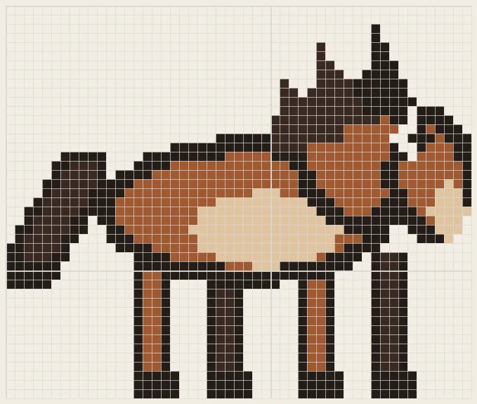 Mane horse perler bead pattern