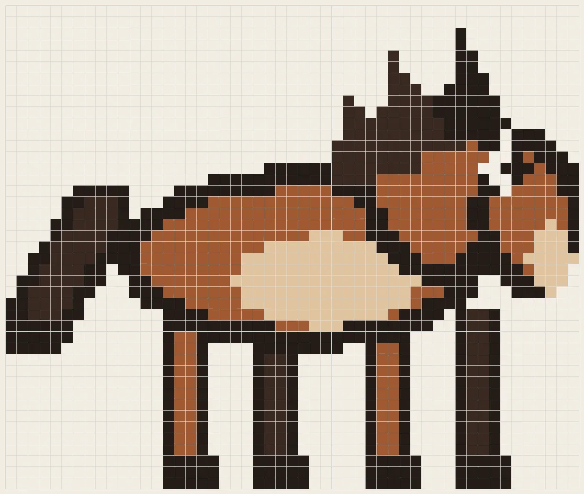 Mane horse perler bead pattern
