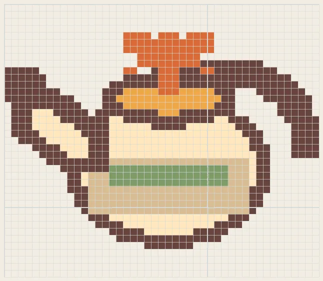 Maple leaf teapot perler bead pattern