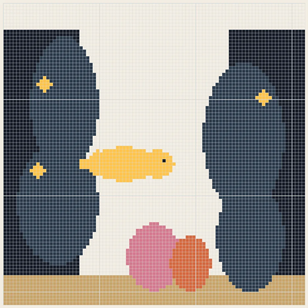 Midnight reef canyon perler bead pattern