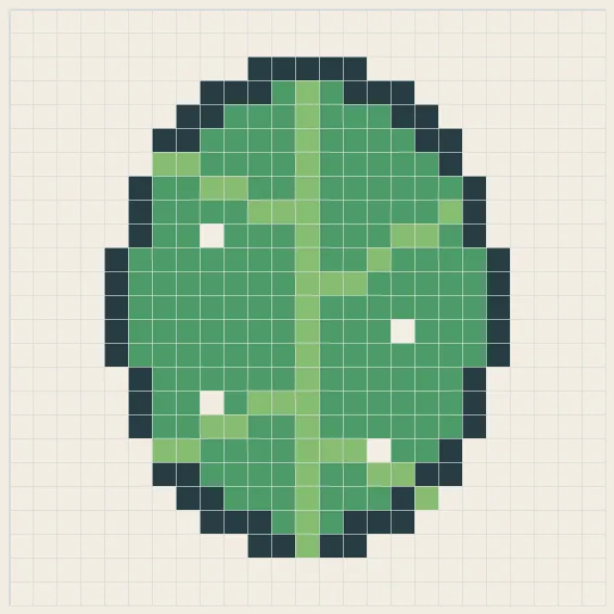 Monstera leaf perler bead pattern