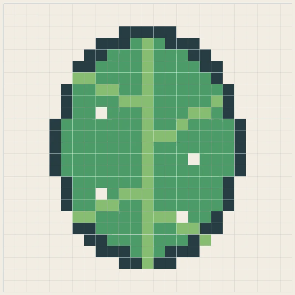 Monstera leaf perler bead pattern