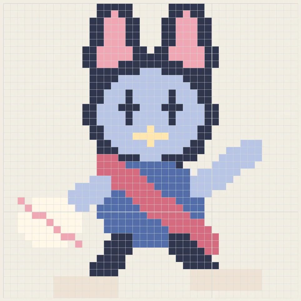 Moon rabbit courier perler bead pattern