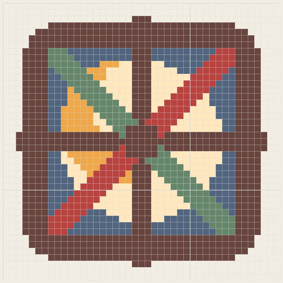 Moon sign compass perler bead pattern
