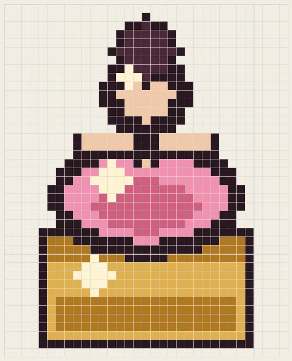 Music-box figurine perler bead pattern