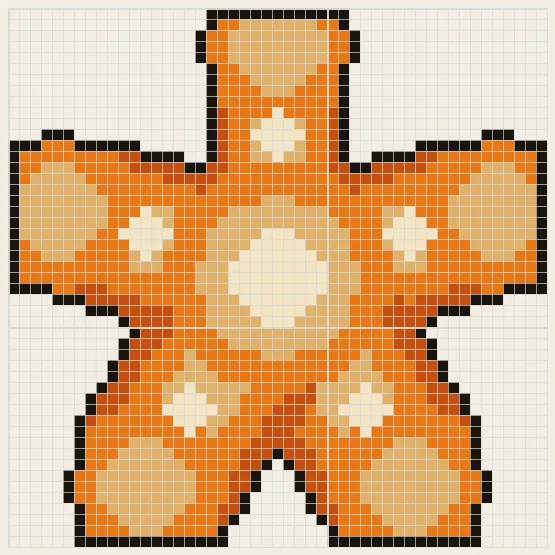 Ochre sea star perler bead pattern