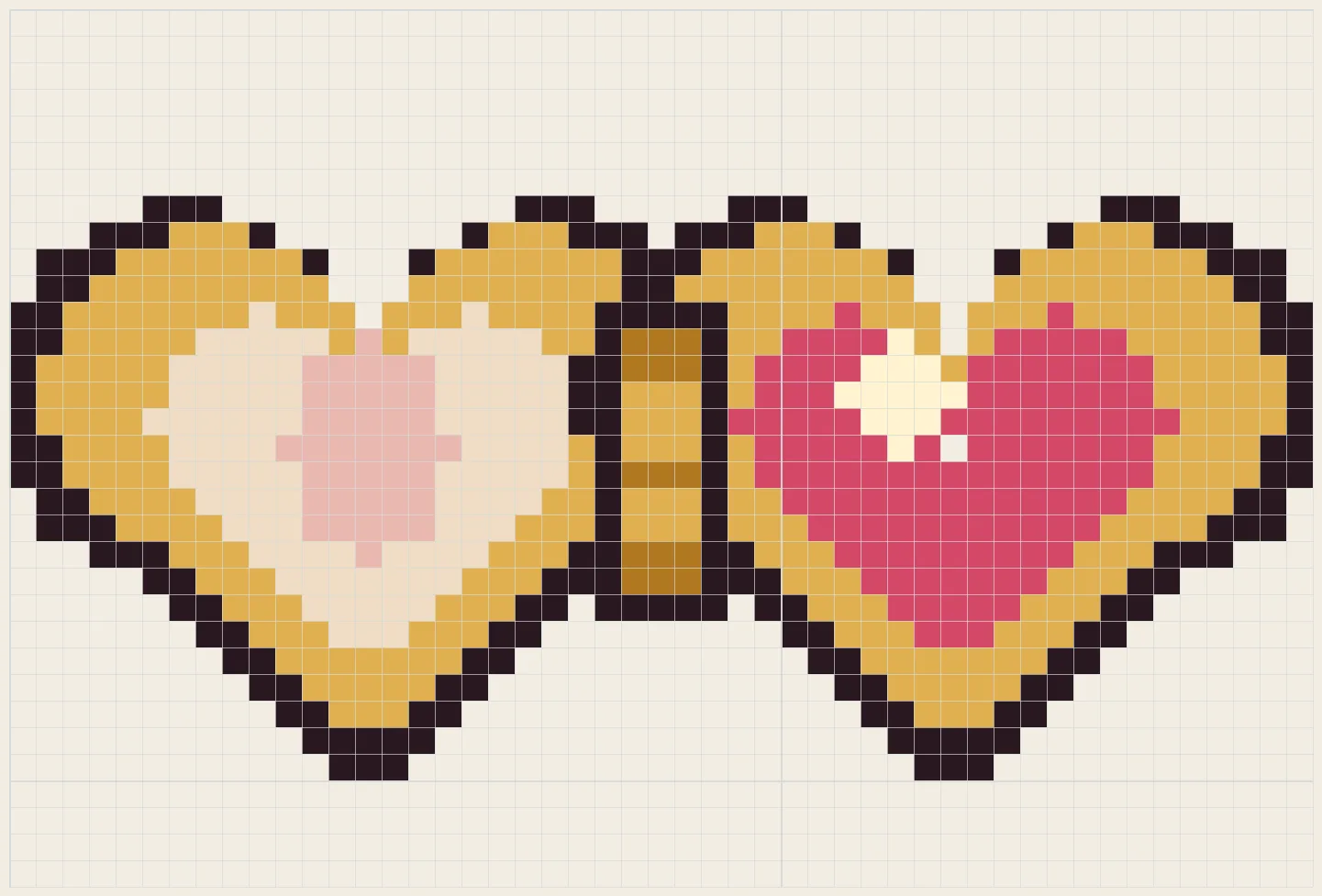 Open heart locket perler bead pattern