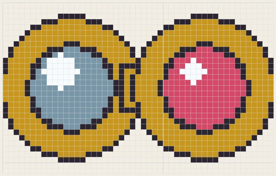 Open powder compact perler bead pattern