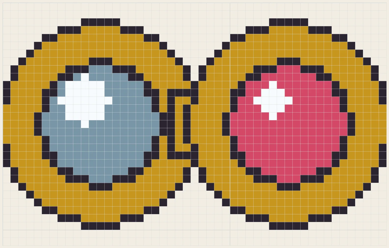 Open powder compact perler bead pattern