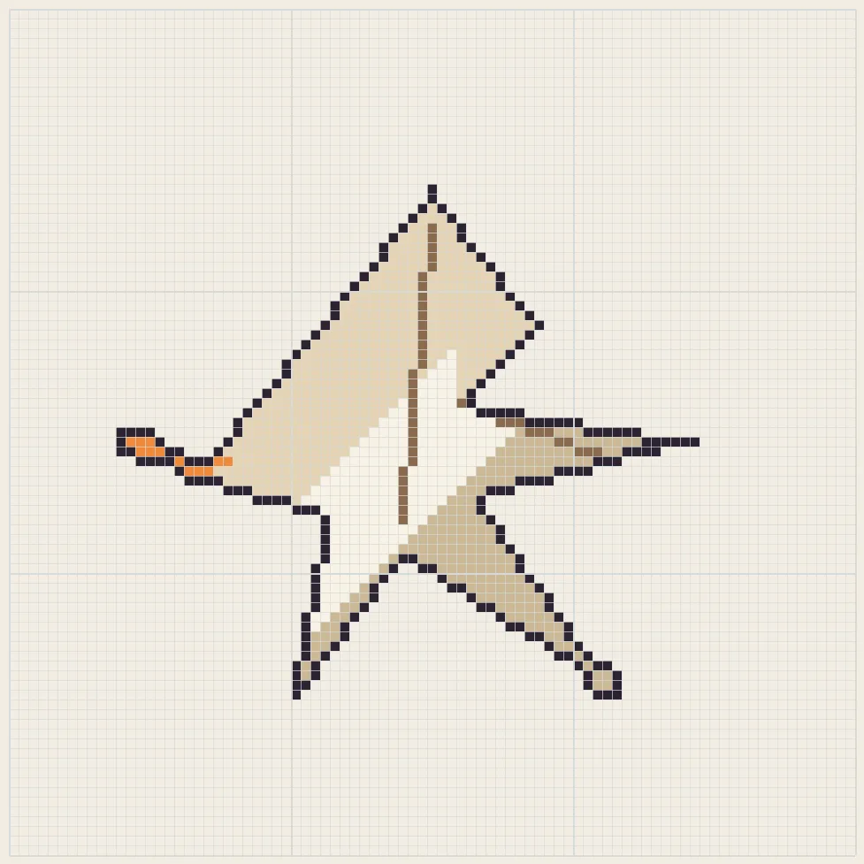 Origami crane perler bead pattern