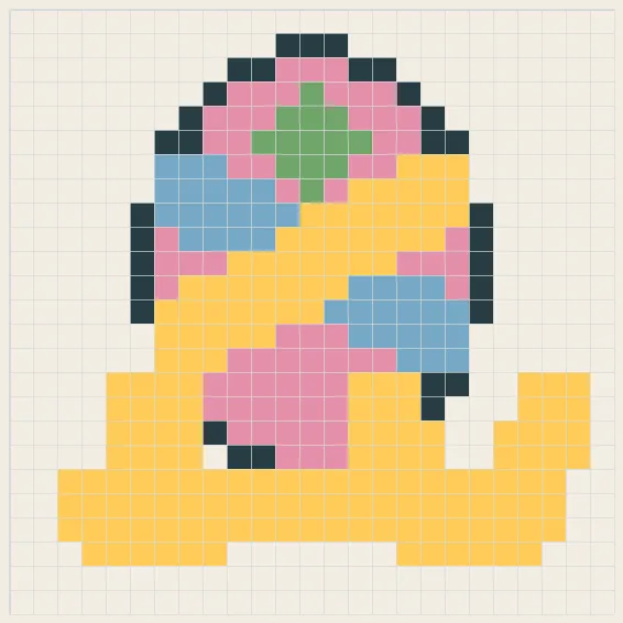 Painted egg perler bead pattern