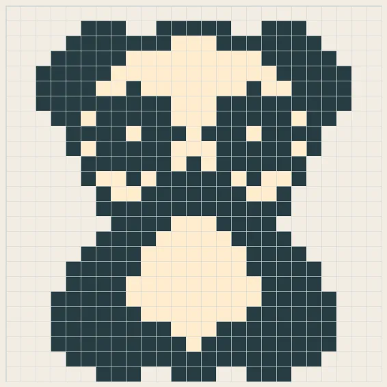 Panda portrait perler bead pattern