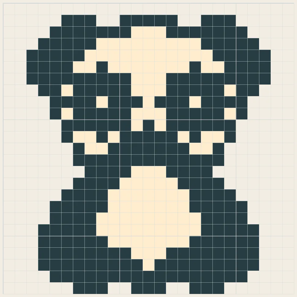Panda portrait perler bead pattern