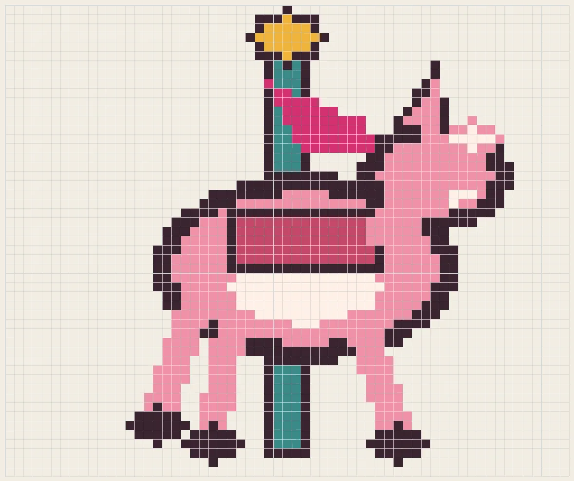 Pastel carousel horse perler bead pattern