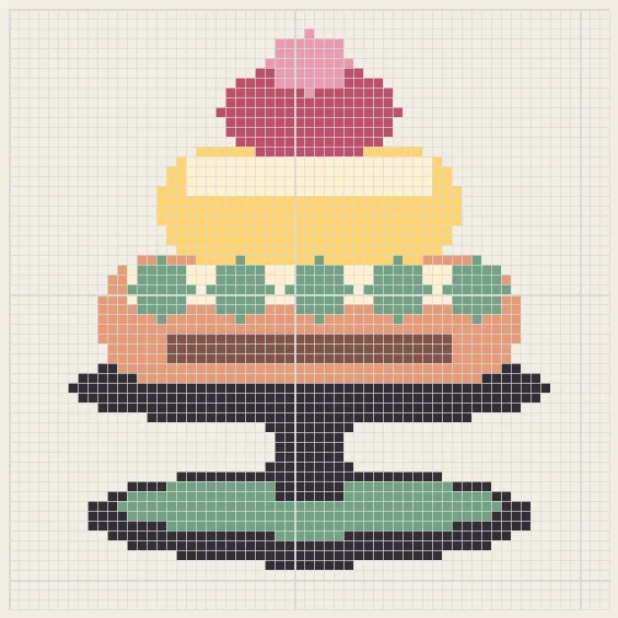 Patisserie cake stand perler bead pattern