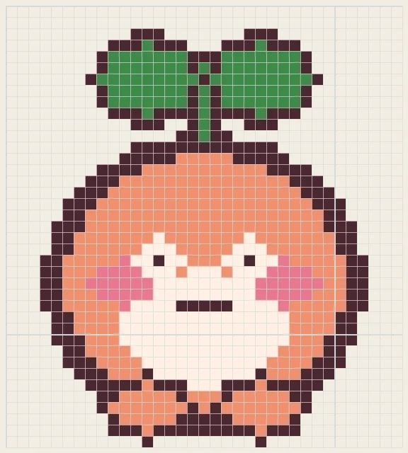 Peach blob sprout perler bead pattern