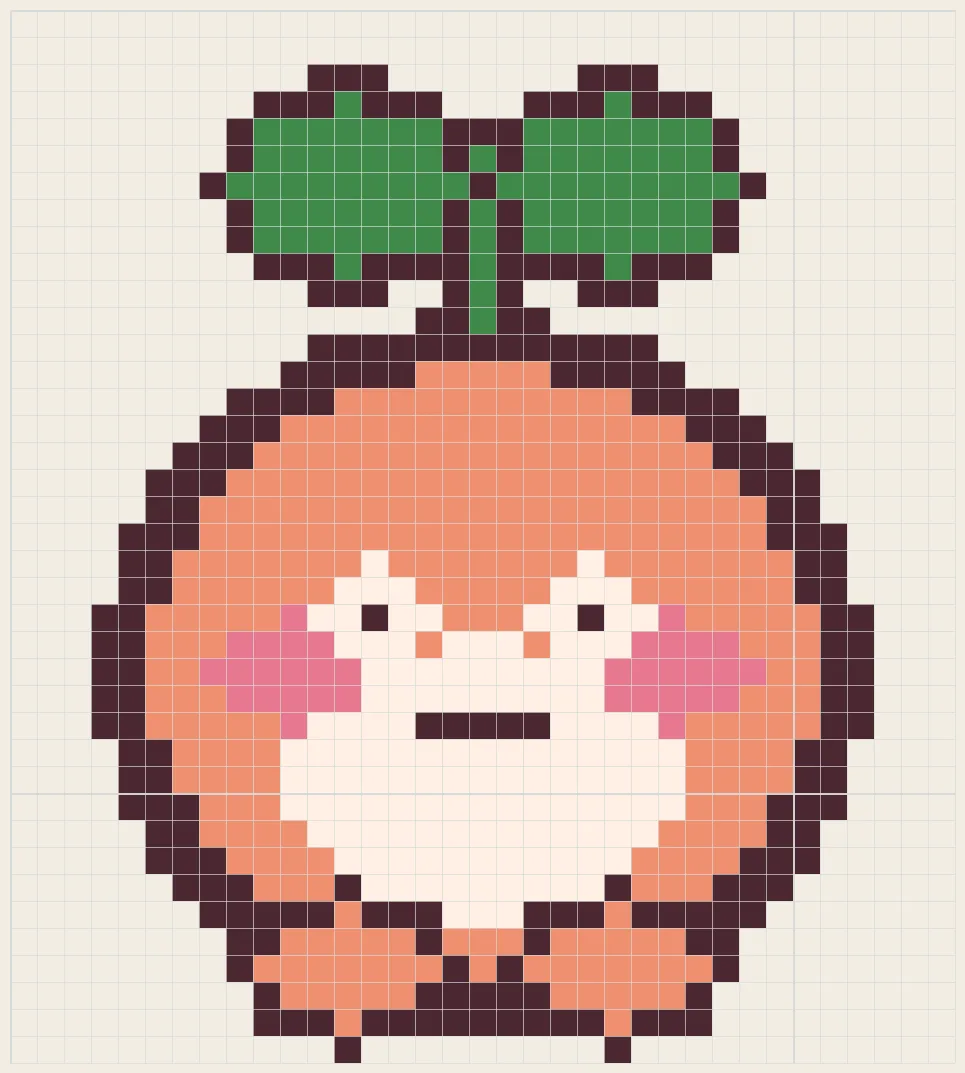 Peach blob sprout perler bead pattern