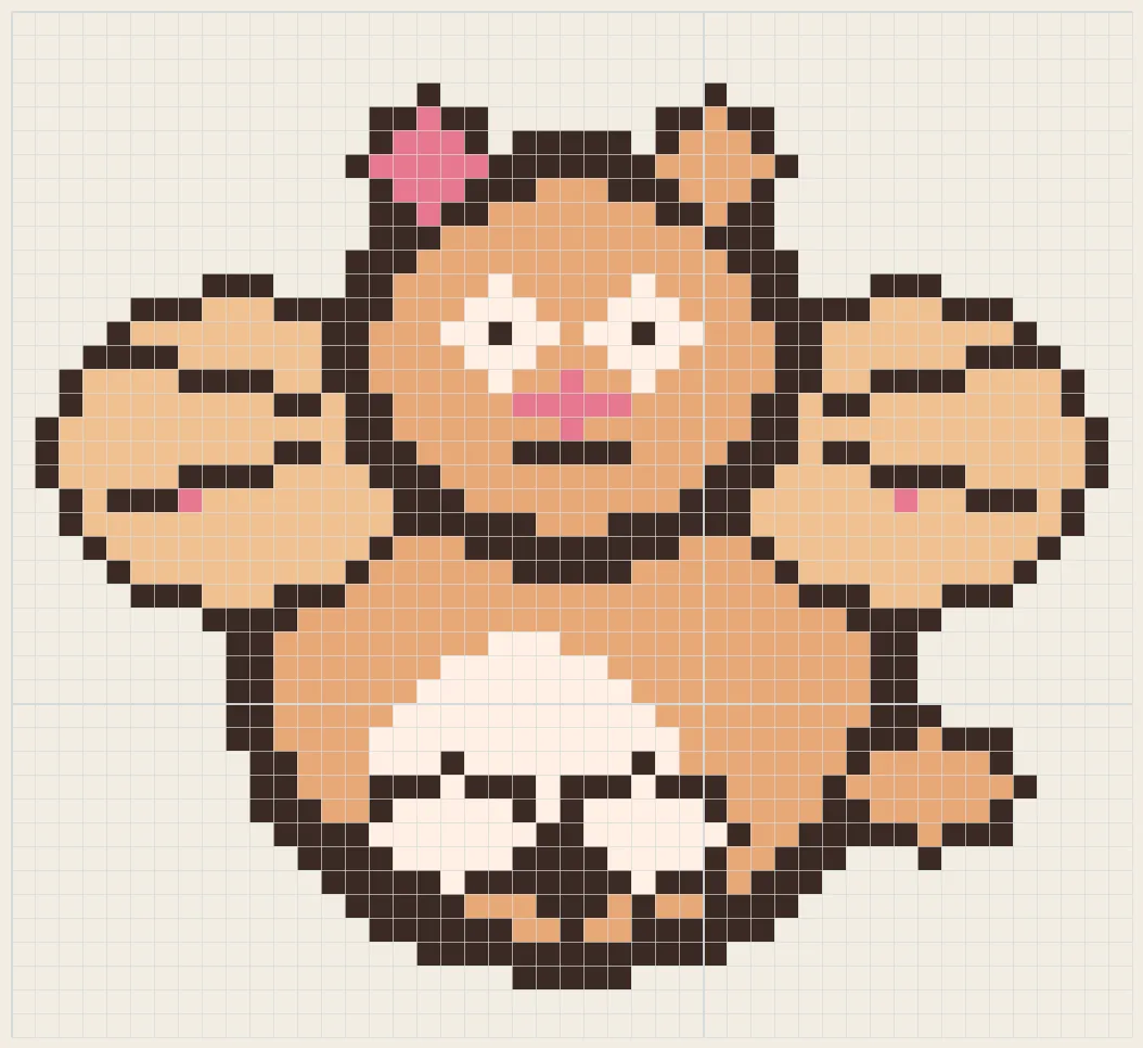 Peach hamster perler bead pattern