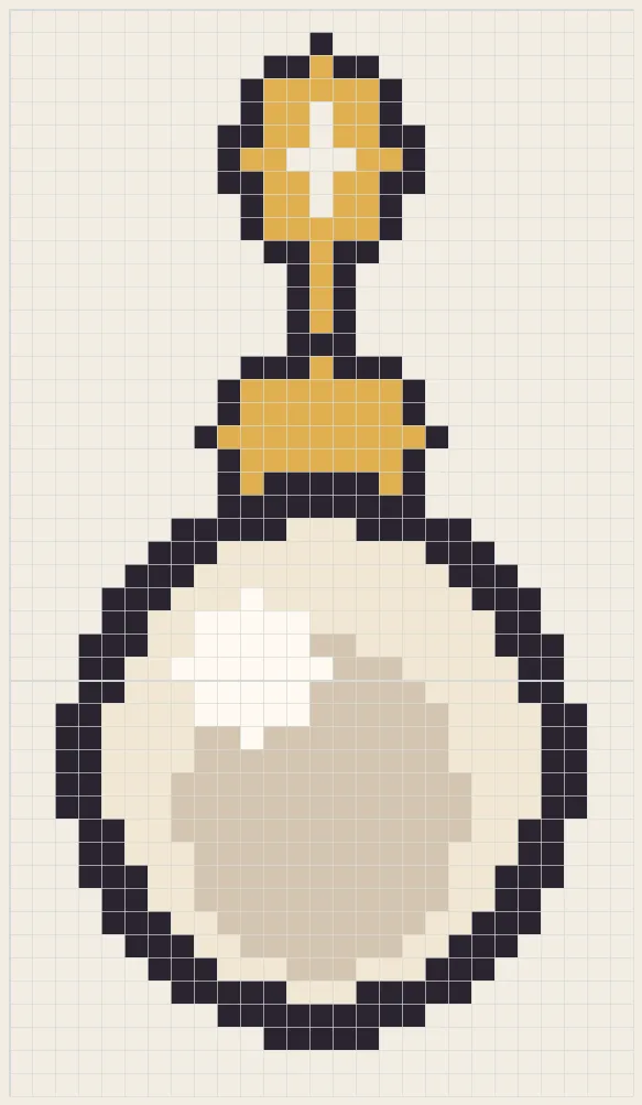 Pearl drop earring perler bead pattern