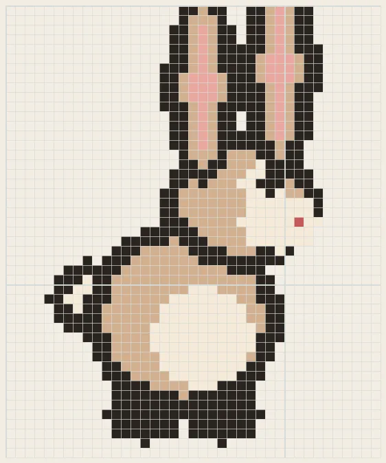 Perk rabbit perler bead pattern
